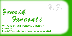 henrik fancsali business card